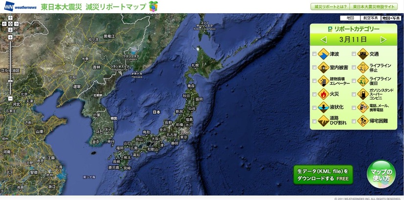 減災レポートは、計12のレポートカテゴリーに分類