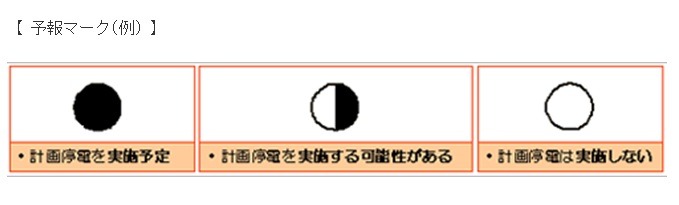 計画停電の予報マーク