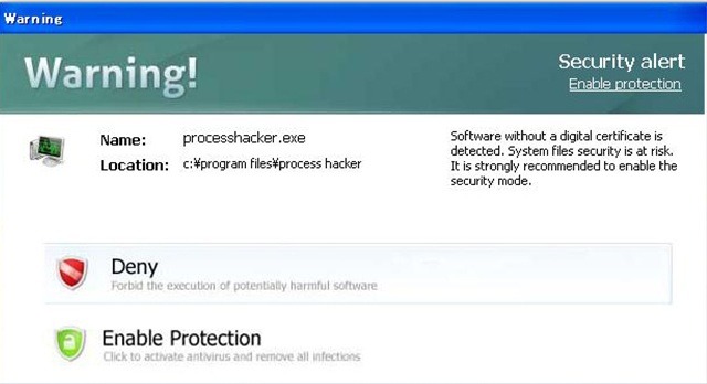 図5：他のアプリケーションを起動させようとするとブロックされる 