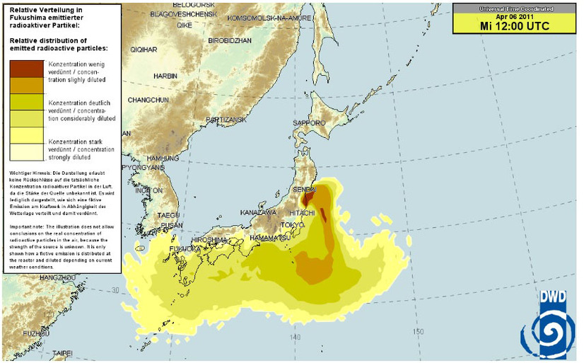 拡散予測（ドイツ気象庁）