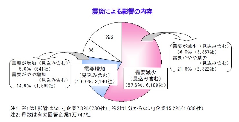 震災による影響の内容