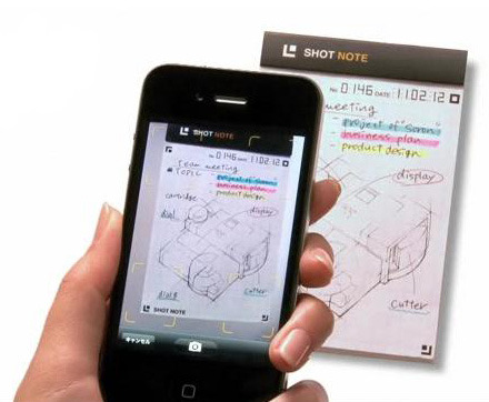 スマートフォンのカメラ機能でメモ書きを取り込むイメージ