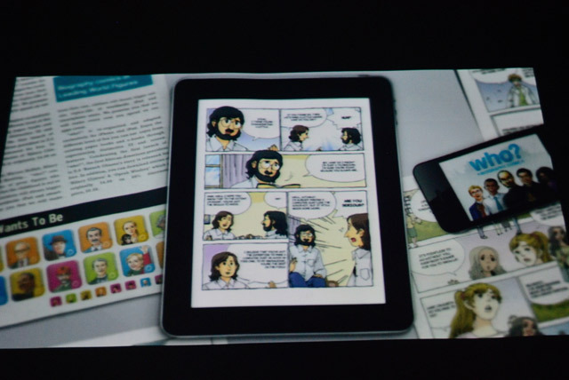 伝記マンガ「Who？」のイメージ画面。米AppleのジョブスCEOやオバマ米大統領、孫正義氏など現代の著名人を中心にラインアップ