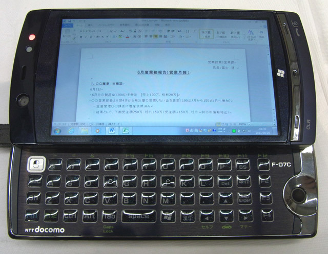 Word文章を表示した例
