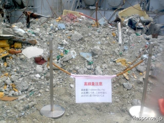 福島第一原子力発電所3号機原子炉建屋付近がれきの状況（5月21日撮影）