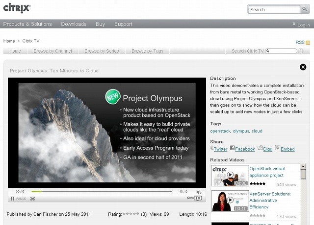 シトリックスのサイトでは「Project Olympus」に関する動画を公開中（英語）