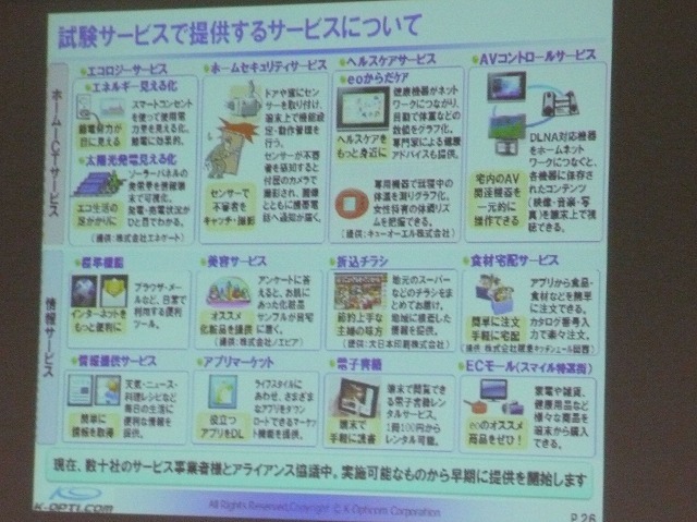 ホームICT系および情報サービス系で、すでに20数社がサービスで提携中