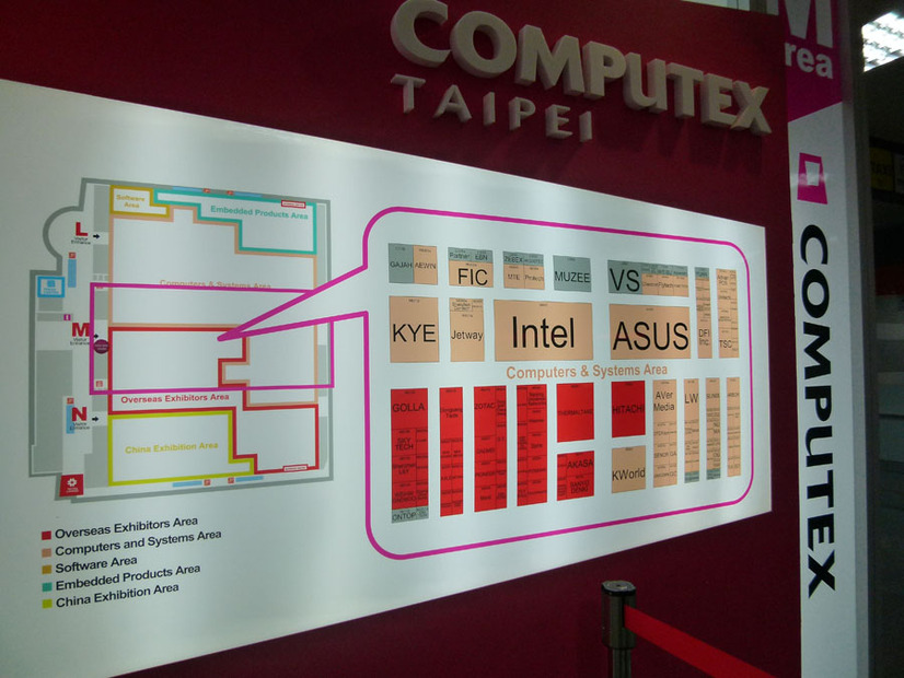IntelとAsusの存在感が大きい場内マップ