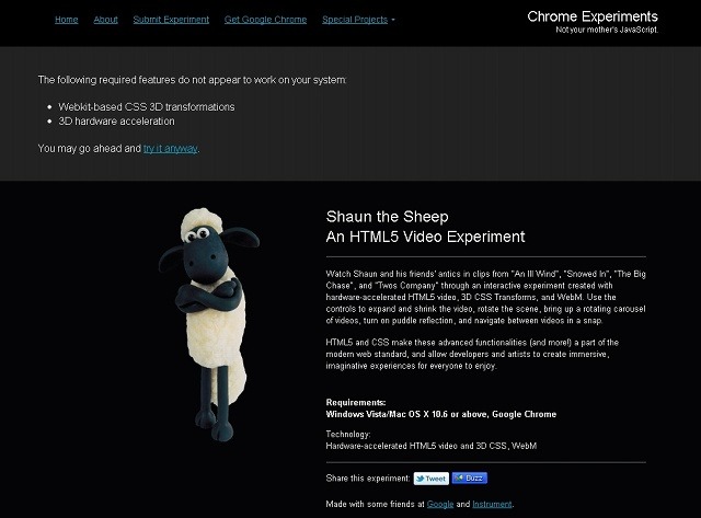 「Shaun the Sheep」サイト（画像）