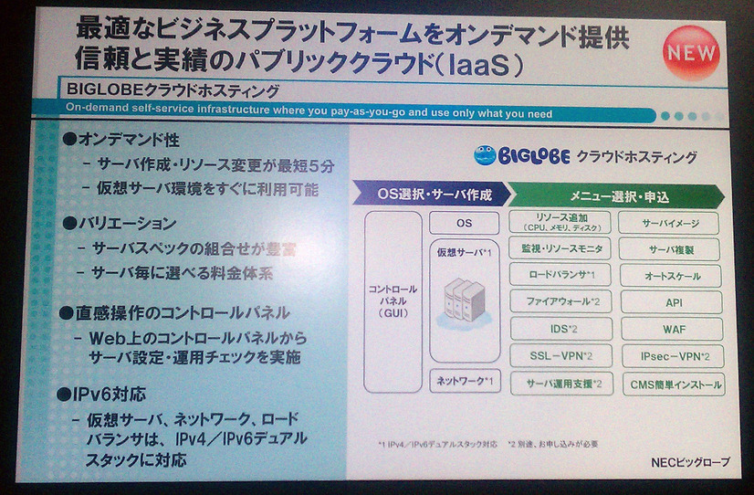 IaaSイメージ。ビックローブクラウドホスティングはハードウェア(サーバ)、ネットワーク範囲で