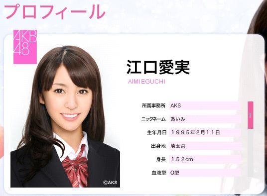 AKB48公式サイト風のプロフィールもあるのだが……