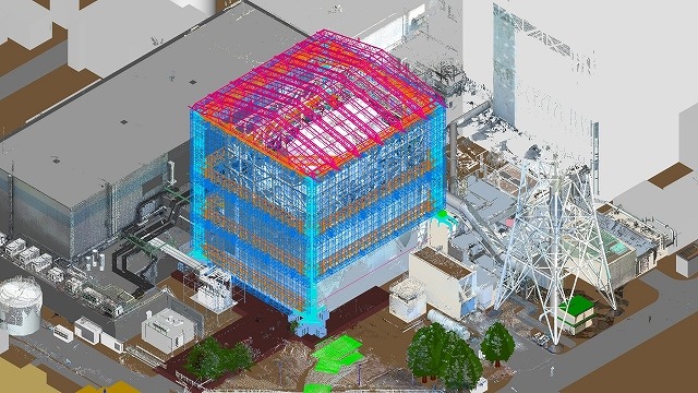 図4：レーザースキャンデータと建物データの合成2