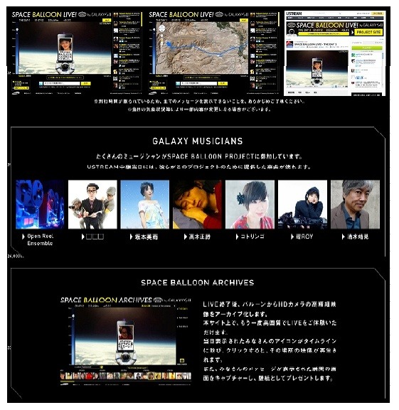 「Space Baloonプロジェクト」特設サイトイメージ