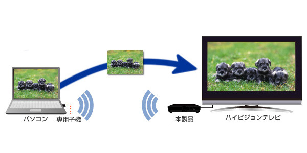 PC画面をテレビに映す利用イメージ