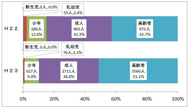 熱中症搬送人員年齢区分