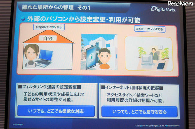 離れた場所からの管理