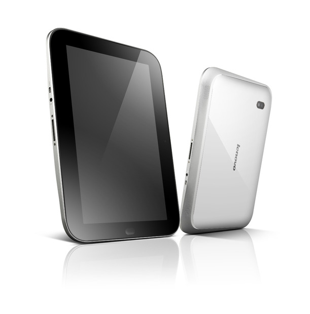「IdeaPad Tablet K1」ホワイト（本体前面/背面）