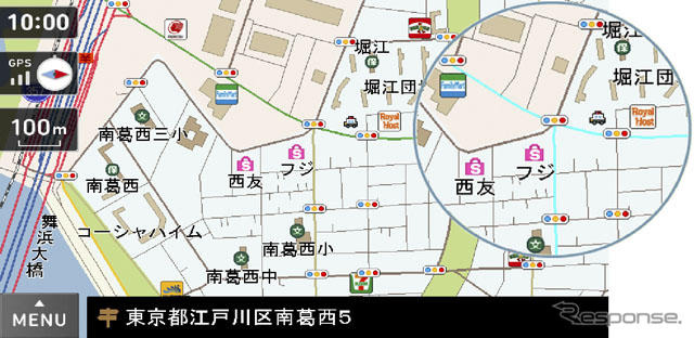 地図データには昭文社製を、クラリオンのAV一体型ナビとしては初めて採用