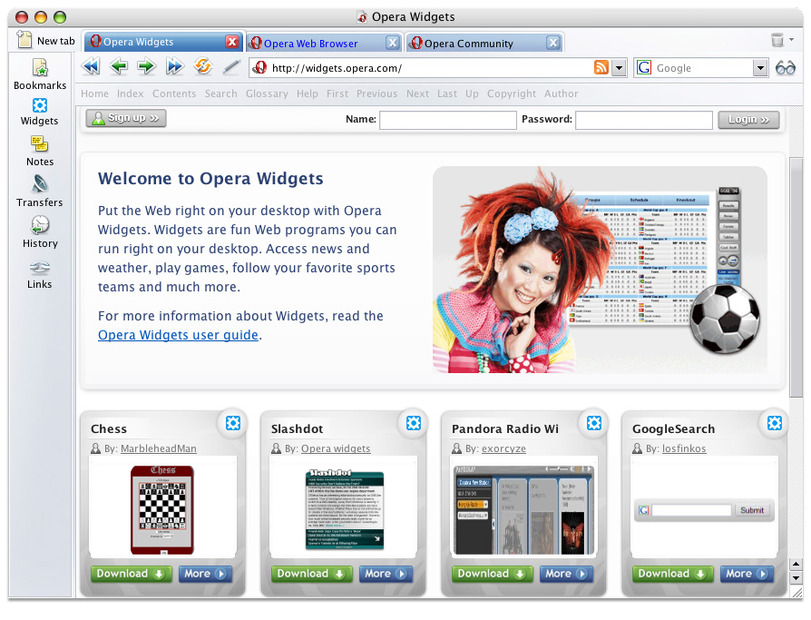 　Opera Softwareは、Webブラウザーの「Opera 9」の正式版をリリースした。「BitTorrent」やウィジェットを搭載したのが特徴。対応OSはWindows、Mac OS X、Linuxなど。また、日本語や英語のほか、合計25か国語が同時にリリースされた。