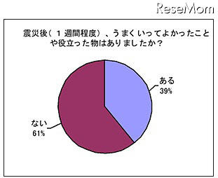 震災後、うまくいってよかったことや役立った物はありましたか？