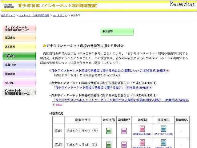 青少年インターネット環境の整備等に関する検討会