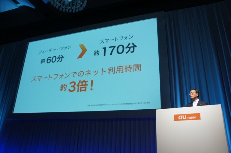 【フォトレポート】au 2011年秋冬モデル発表会……WiMAXスマートフォンで勝機を見いだす