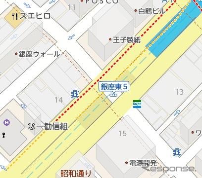 渋滞予測地図拡大画面