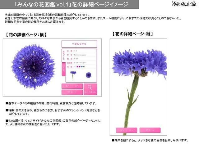 「みんなの花図鑑 vol.1」花の詳細ページイメージ