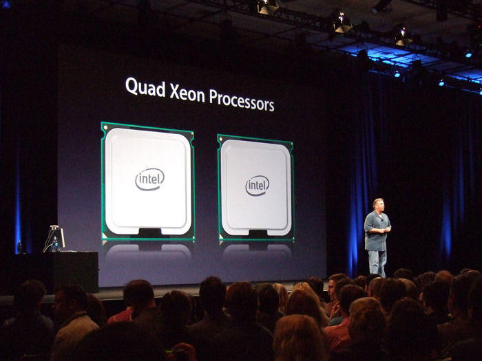 MacProは、そのXeonを2つ内蔵する。つまりデュアルプロセッサCPUが2つなので、合計4つのコアを持つシステムだ。