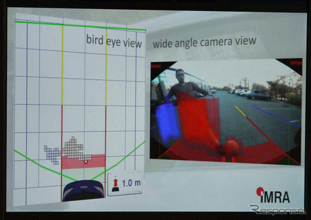 3Dカメラで捉えた映像は5cm単位の精度で距離を測ることが可能。より具体的な注意や制御をドライバーに与えることができる