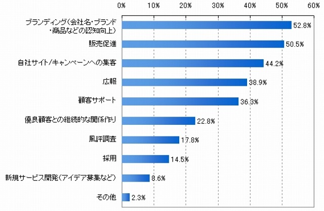 企業のソーシャルメディアの利用目的（n=303・複数回答）