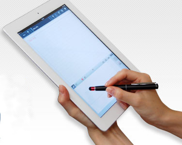 タブレットで「Touch Pen nano」（PSA-TP5シリーズ）を利用するイメージ