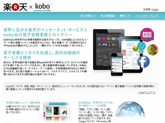 楽天とKobo社のシナジーを説明するサイト