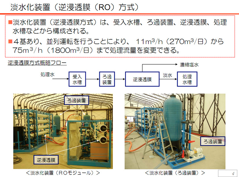 東京電力、淡水化処理の工程を動画で説明 