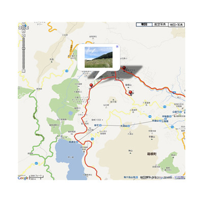 GPS機能で移動の軌跡をGoogleマップ上に表示するイメージ