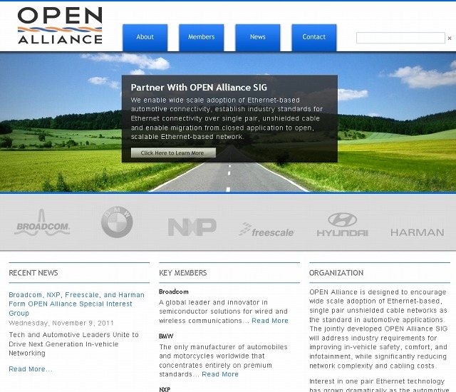 OPEN Alliance Special Interest Groupsサイト（画像）