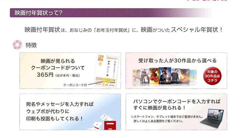 「映画付年賀状」の仕組み