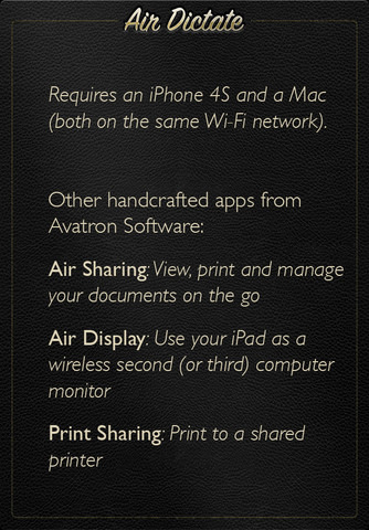 iPhoneで動作するAir Dictate