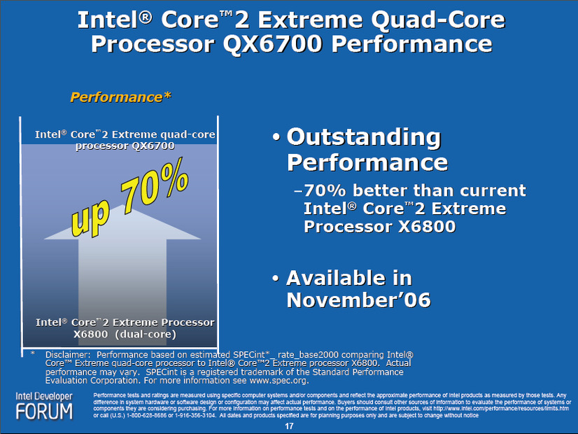 　9月26〜28日の3日間、米国San FranciscoでIntel Developer Forum（IDF）Fall 2006が開催された。ここでは、基調講演やプレス向けのブリーフィングなどで紹介されたさまざまな話題の中から、主にPCのテクノロジーに関連する話題を紹介する。