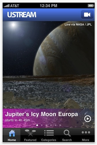 iPhoneアプリ「Ustream」画面