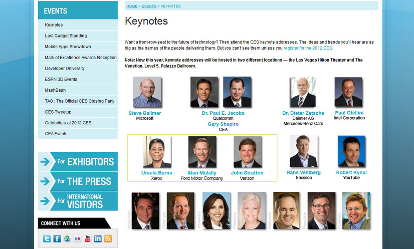 2012 INTERNATIONAL CES Keynotes