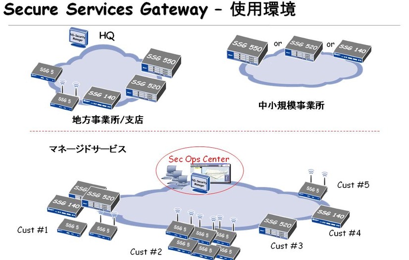 SSGシリーズ利用のイメージ。規模により製品を柔軟に選択し、既存インフラを活かすことも可能