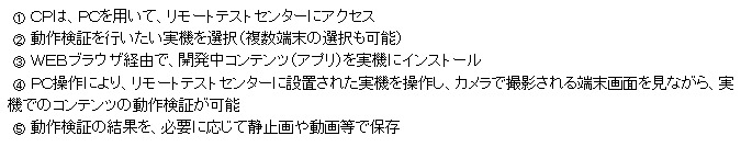 リモートテストサービスを利用した動作検証の流れ