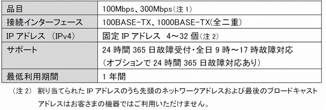 「auひかり ビジネス」インターネット接続の提供条件