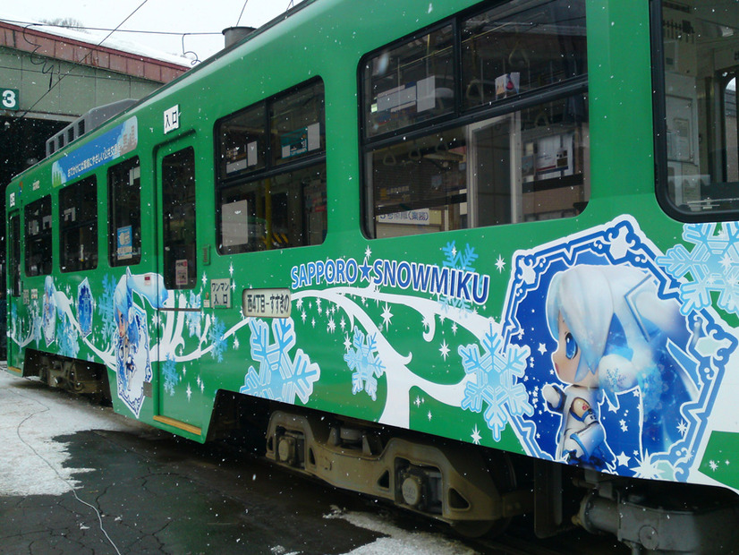 昨年の初音ミク仕様路面電車