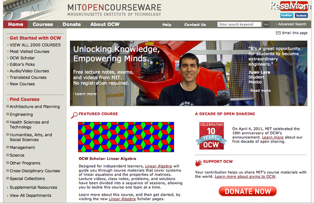 OpenCourseWare（OCW）