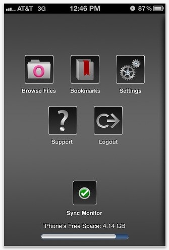 「Oxygen V2 for iPhone」トップ画面