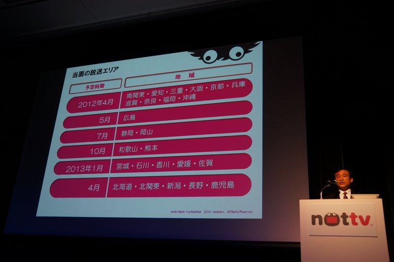 今年度100万契約目指す！……初のスマホ向け放送局「NOTTV」4月1日スタート