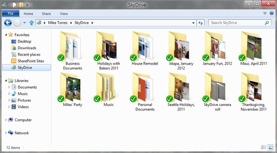 SkyDriveのファイルをエクスプローラで直接操作