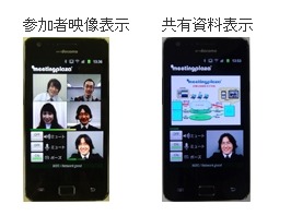 ミーティングプラザモバイルの画面表示例（スマートフォン）
